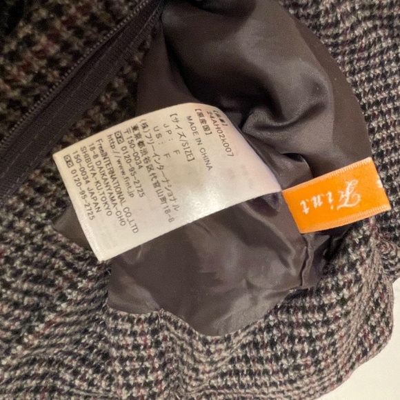 New Japanese Plaid and Pleated wool Skort, paper bag waist size 26, high waisted - Picture 9 of 11